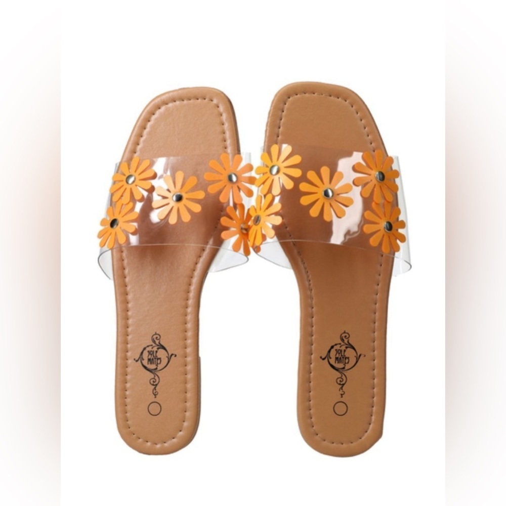 Sole Mates Orange Flower Sandals 8